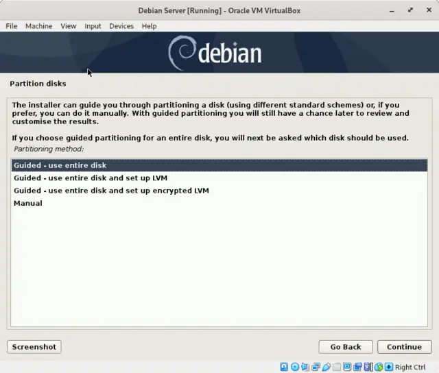 Partitioning mode selection