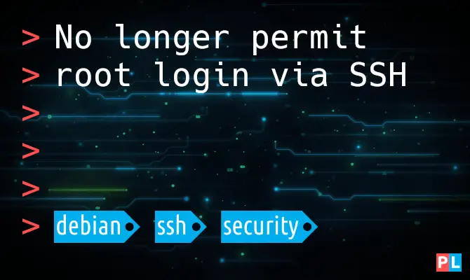 No longer permit root login via SSH