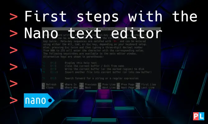 First steps with the Nano text editor