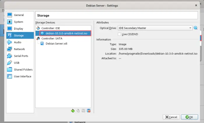 Confirmation to show how the IDE controller should be configured