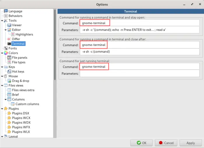 Screenshot of how to configure the terminal program