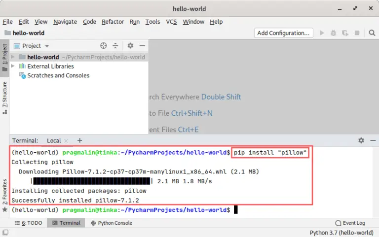 PyCharm virtual environment creation - PragmaticLinux