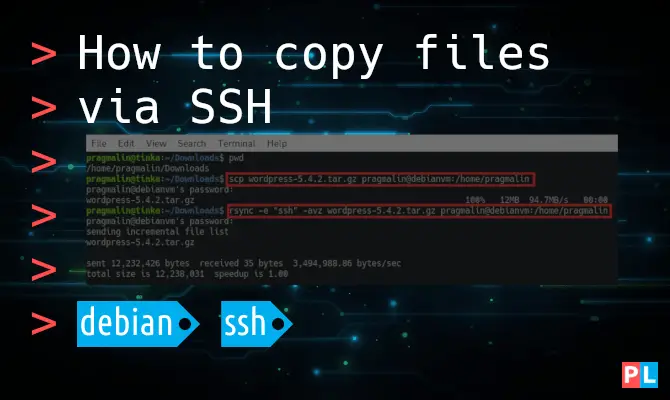 Feature image for the article about how to copy files via SSH