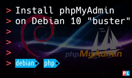 Feature image for the article that explains how to install phpMyAdmin on Debian 10 "buster"