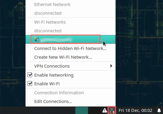 Screenshot that illustrates how to connect to a WiFi hotspot.