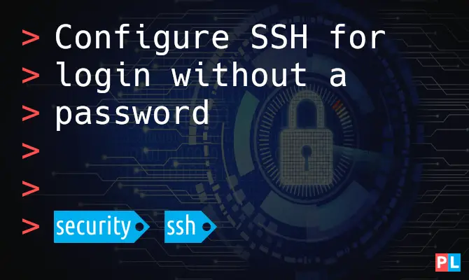 Feature image for the article about how to configure SSH for login without a password