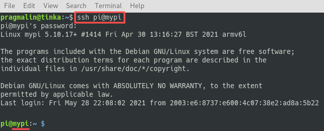 Terminal screenshot that show you how to verify that the changed hostname is correct on your Linux system.