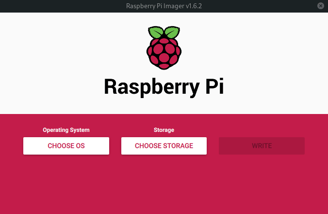 Screen animation that demonstrates how to select the operating system in the Raspberry PI Imager software.