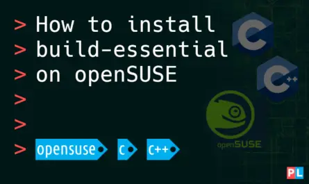 Feature image for the article about how to install build-essential on openSUSE