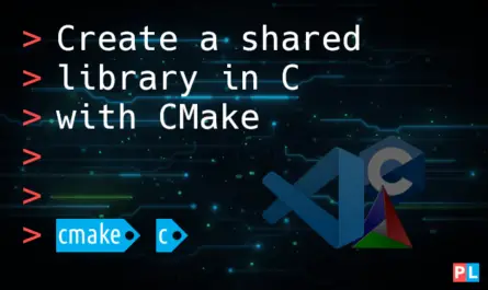 Feature image for the article about how to create a shared library in C with CMake