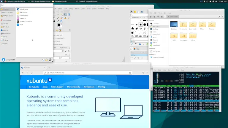Screenshot showcasing the Xubuntu desktop after completing the installation of Xubuntu on a Raspberry PI.