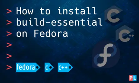 Feature image for the article about how to install build-essential on Fedora