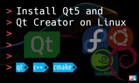 Feature image for the article about how to install Qt5 and Qt Creator on Linux